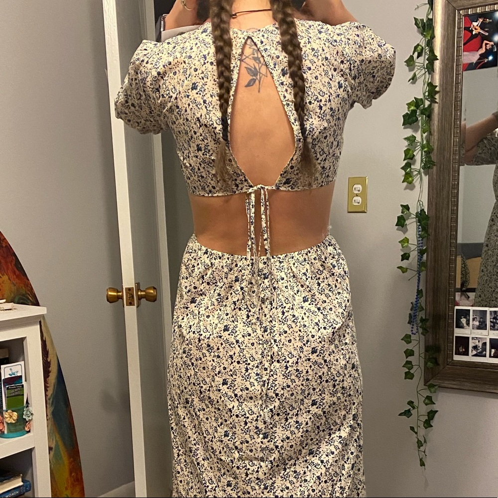 LUSH open-back summer midi dress NWT